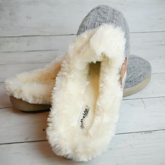 Northside Womens Size XL (11) Elena Slipper Chunky Sweater-Knit Upper Faux Fur - Picture 6 of 9